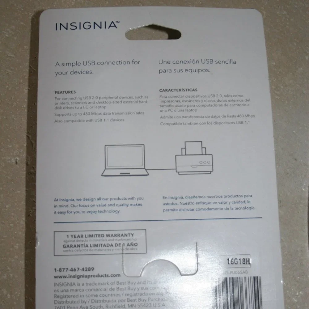 Insignia & Dynex 6 FT. USB 2.0 A to B Cables (NIB)
